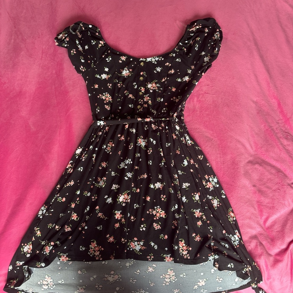 Floral Black Dress
